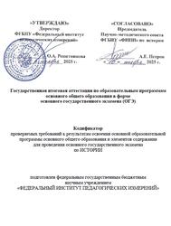 ОГЭ 2026, История, 9 класс, Кодификатор