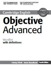 Objective Advanced, Wordlist with definitions, O'Dell F., Broadhead A., 2014