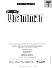 Scholastic success with grammar, grade 1, 2010