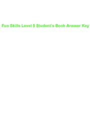 Fun Skills 5, Student’s Bo, Answer keys