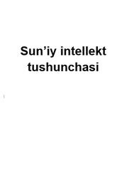 Sun’iy intellekt tushunchasi