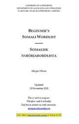 Beginner's somali wordlist, Nilsson M., 2021