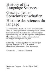 History of the Language Sciences, Geschichte der Sprachwissenschaften, Histoire des sciences du langage, Volume 1, Auroux S., 2000
