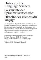 History of the Language Sciences, Geschichte der Sprachwissenschaften, Histoire des sciences du langage, Volume 2, Auroux S., 2001