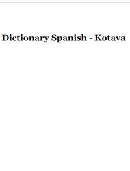 Dictionary Spanish-Kotava, 2007